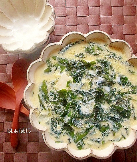 レンジで簡単♪豆腐とわかめの茶碗蒸し風