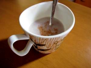 おしるこの残りで!ホットあずきミルク