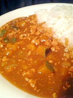 すぐできる！かぼちゃのキーマカレー♪