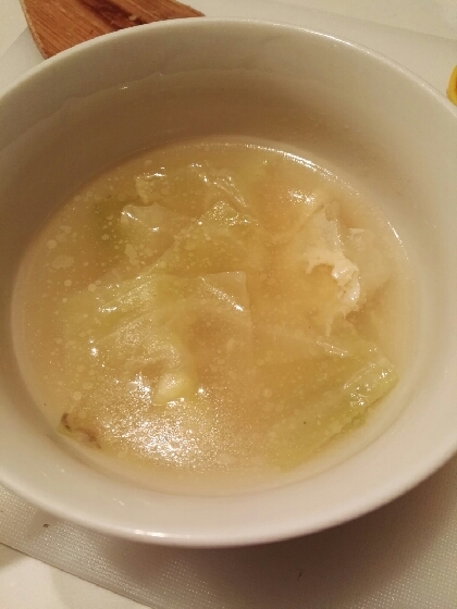 ツナとキャベツの卵スープ(^^)