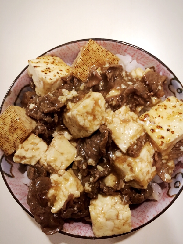 簡単♪ボリューム満点♡あんかけ肉どうふ丼