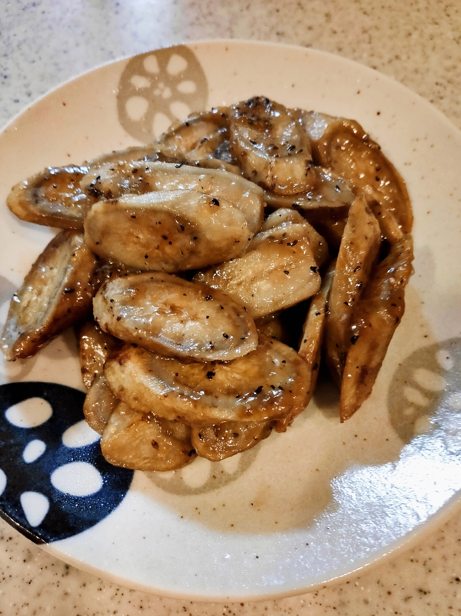 ゴボウのバター醤油炒め