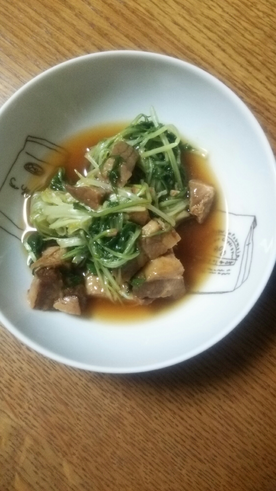 豚の角煮と水菜のさっと煮