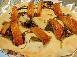 高菜と平天のピザ