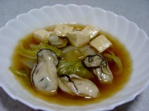 牡蠣（かき）と白菜のあんかけ 柚胡椒風味