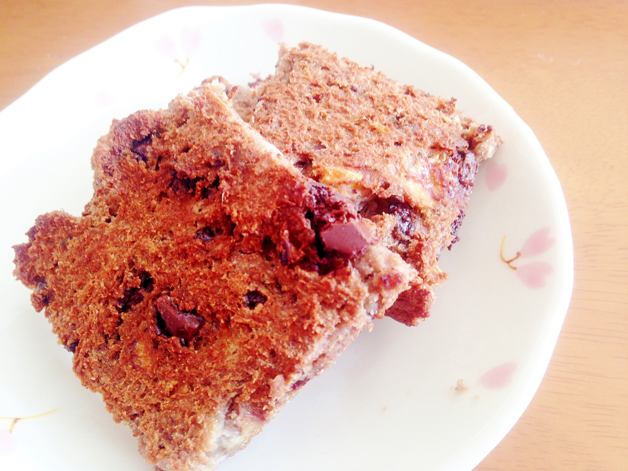 簡単★おから HM バナナ チョコ スクエアケーキ