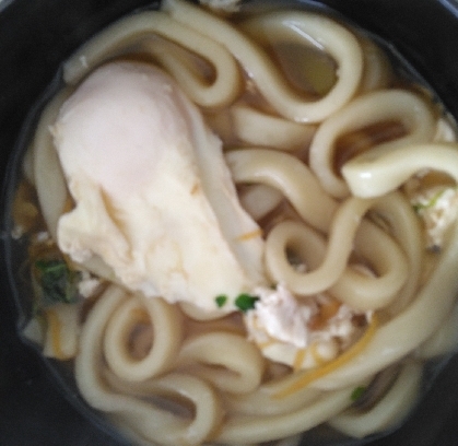 白菜、小松菜、しゅうまいの卵煮込みうどん