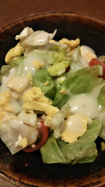 プチトマト・レタス・スクランブルエッグのサラダ