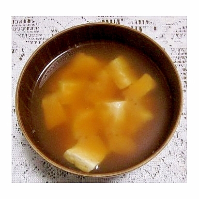 木綿豆腐の味噌汁（鰹だし・塩麹入り）
