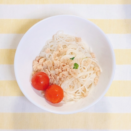 ツナトマトのそうめん