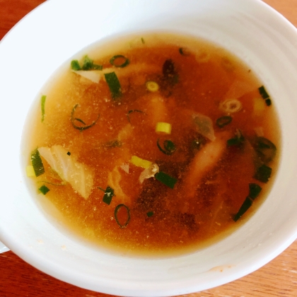 白菜しめじ醤油スープ