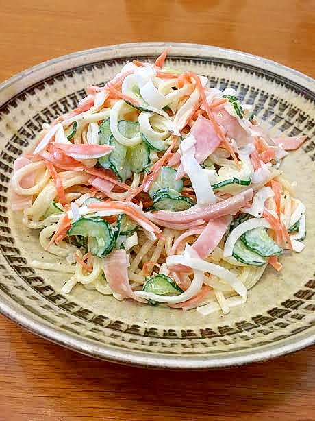 簡単時短とろっなめらか♡スパゲティサラダ