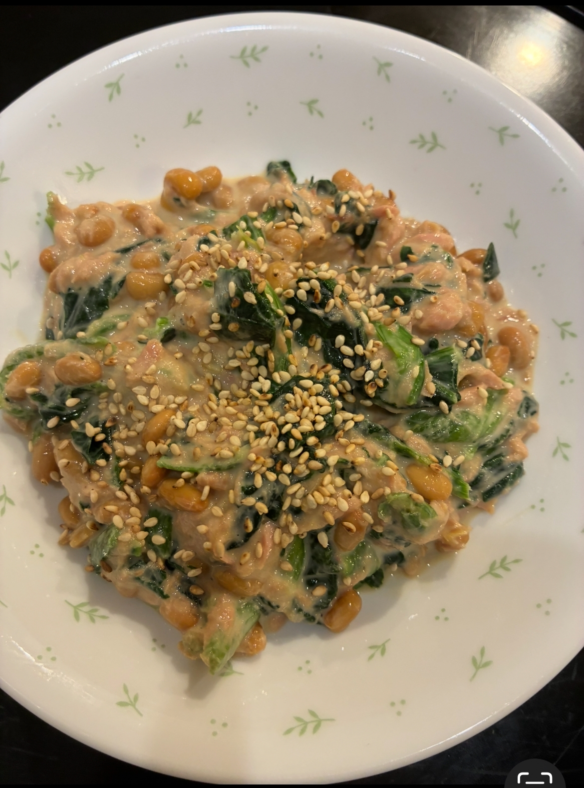 ツナほうれん草のマヨ納豆和え。No.1120