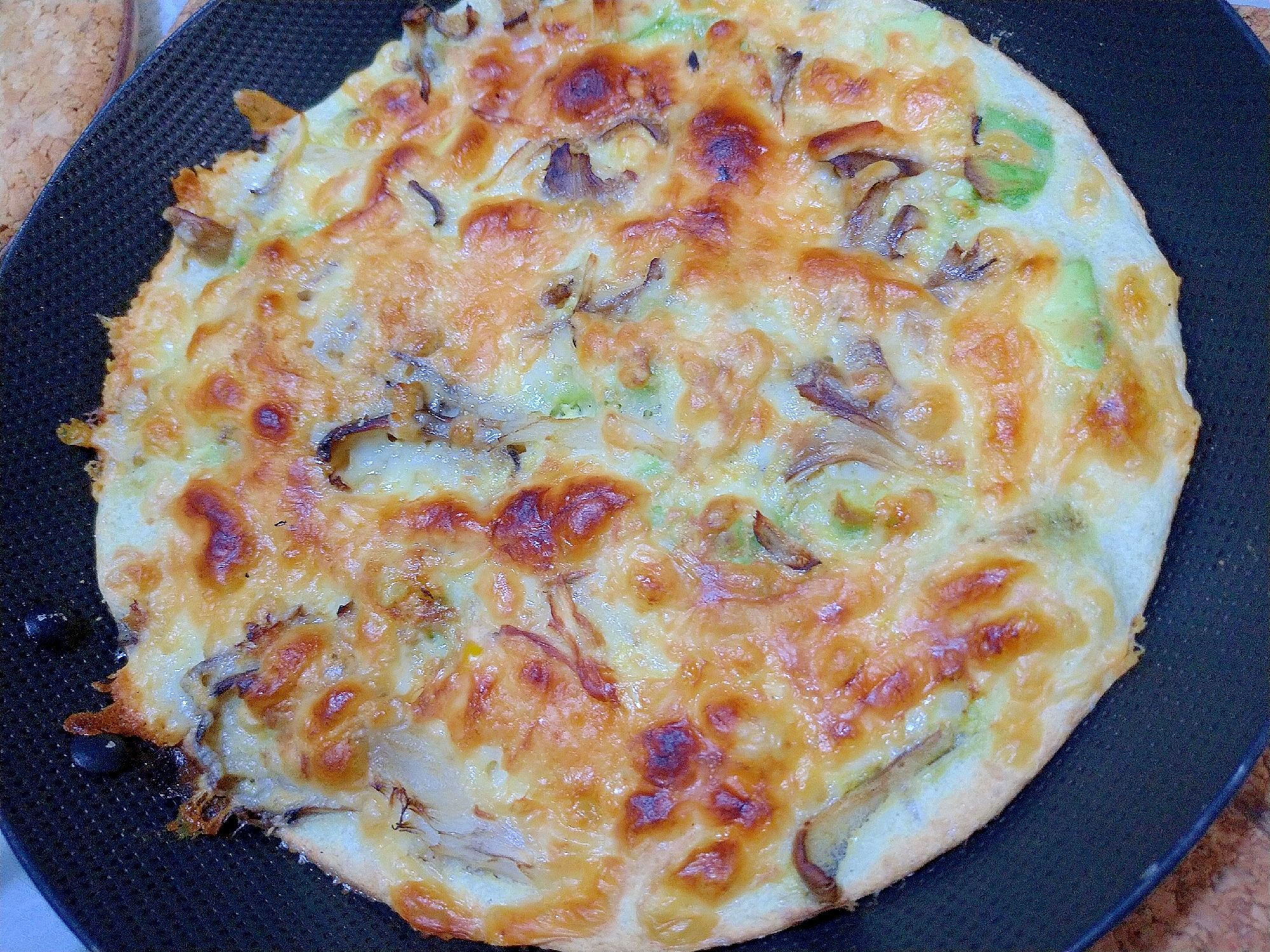 糖質制限★ピザ風ファイバー焼き