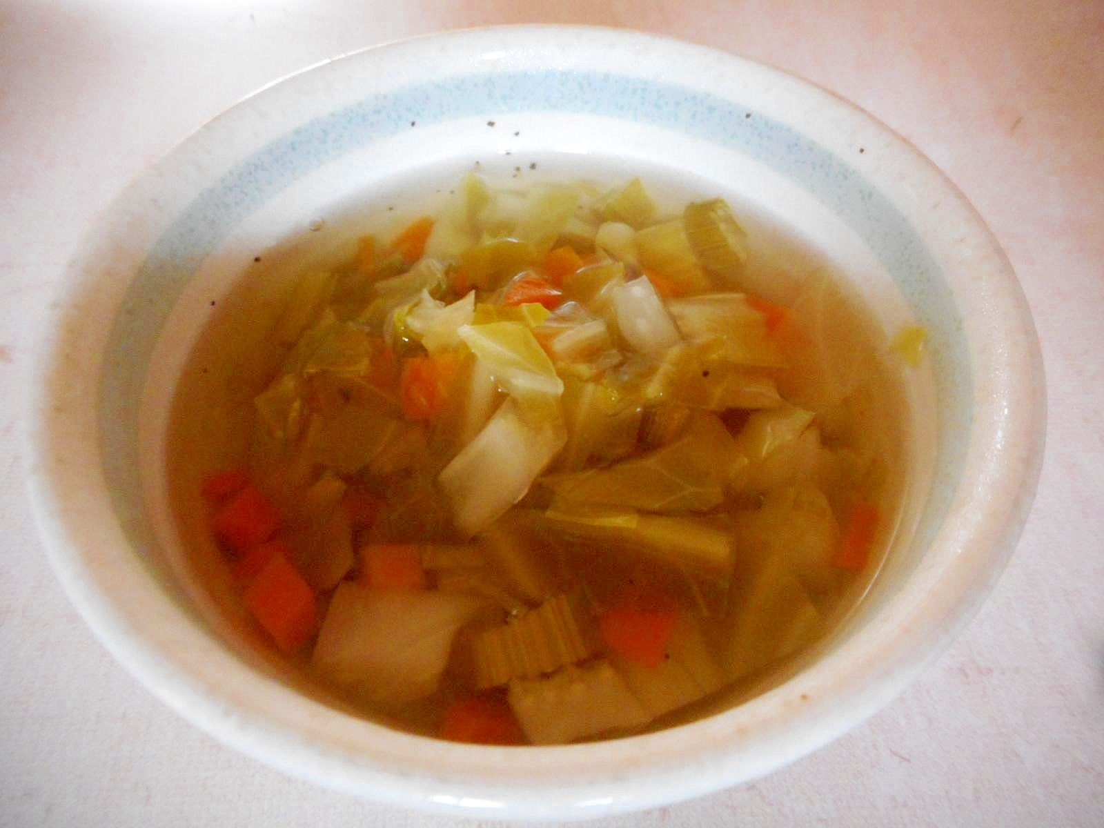 キャベツとセロリの野菜スープ