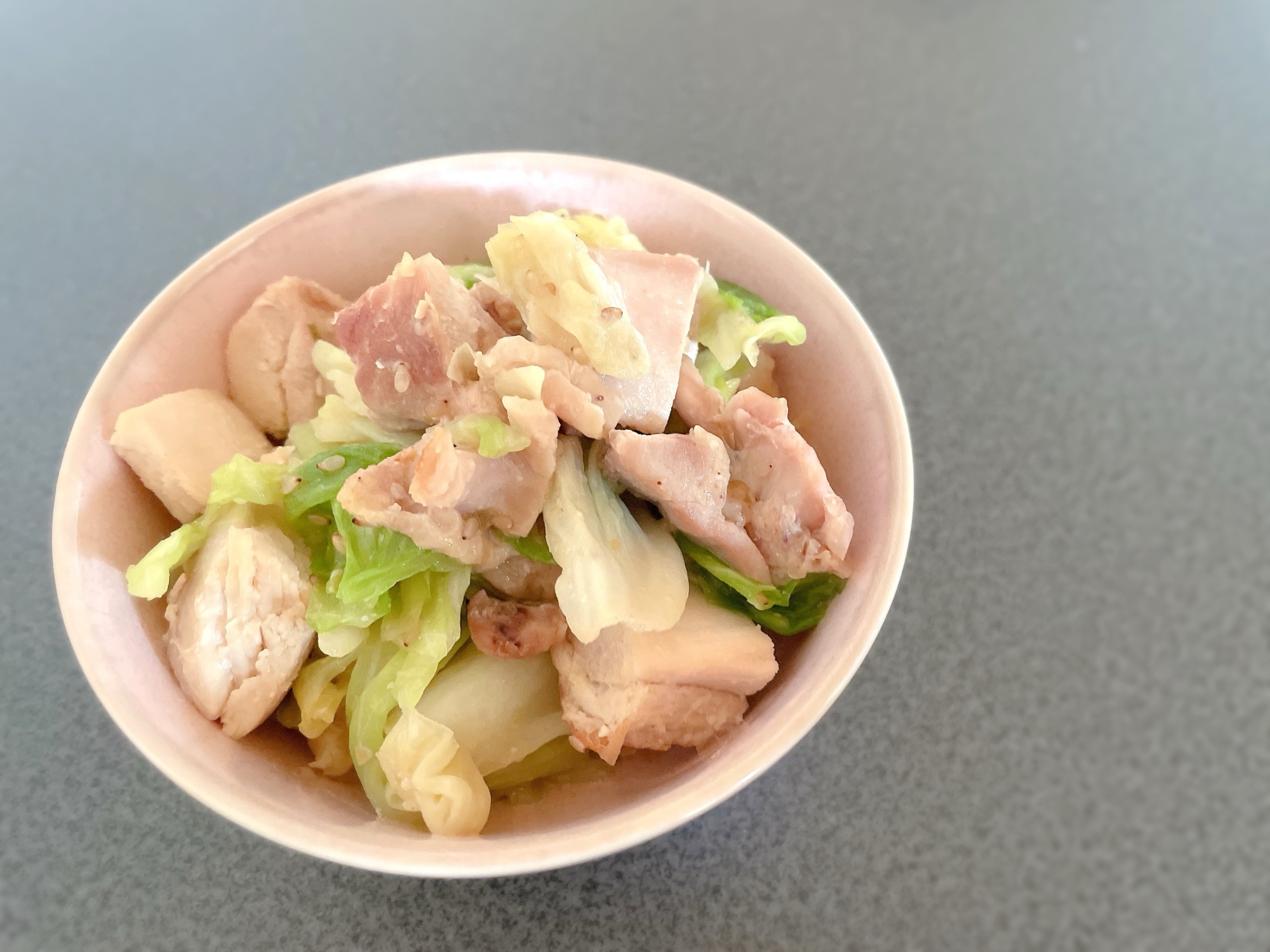 ノンオイル！鶏肉の柚子胡椒味噌炒め