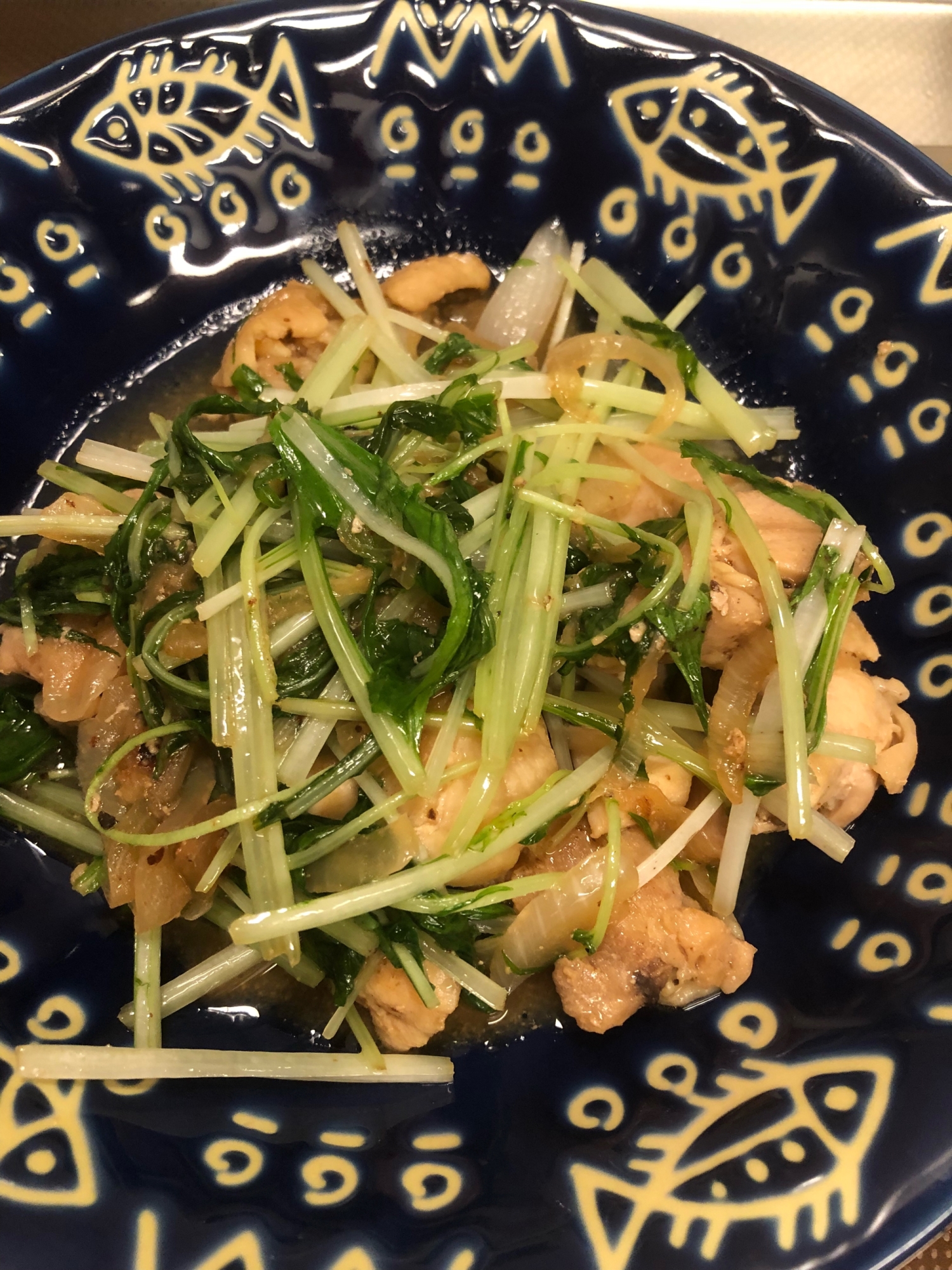 鶏と水菜のあっさりレモン醤油炒め^_^