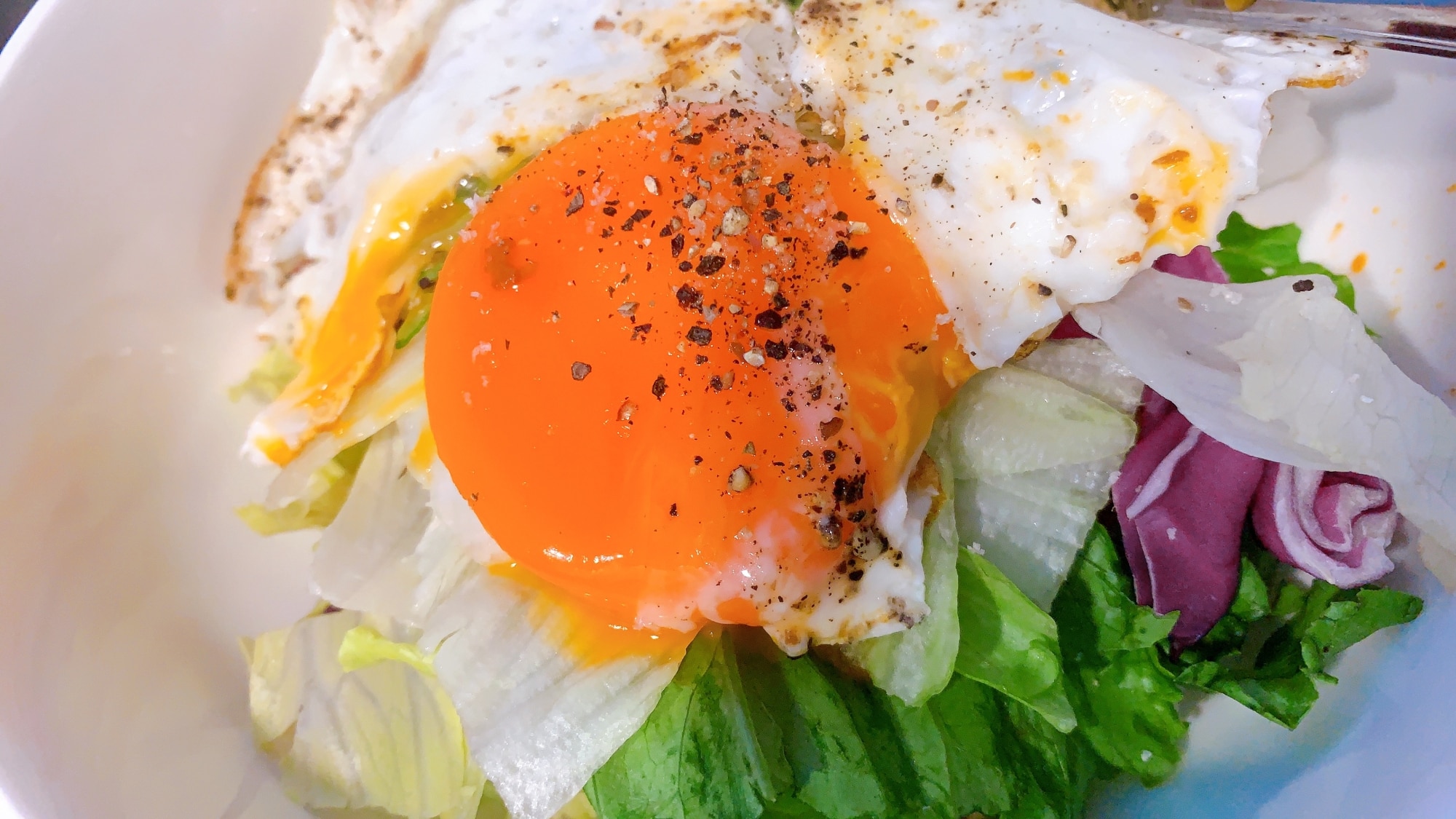 ダイエットメニュー 目玉焼きサラダ レシピ 作り方 By つくレポ即日チェック Panda 楽天レシピ