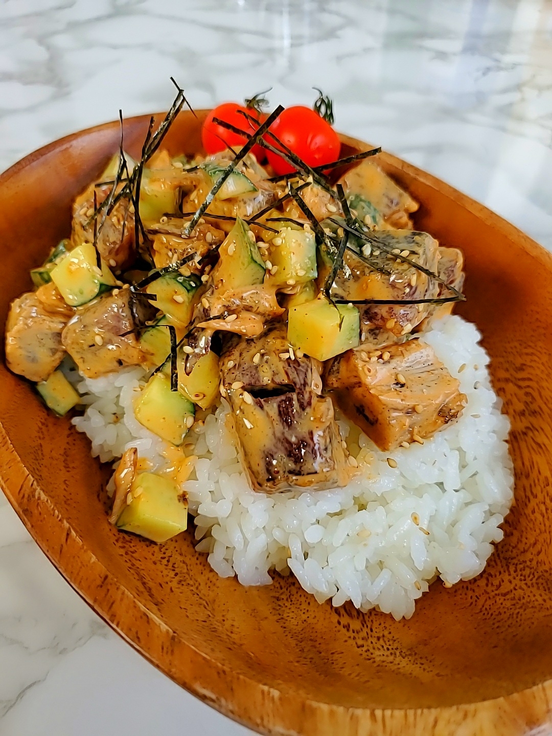 鰹のコチュマヨ丼