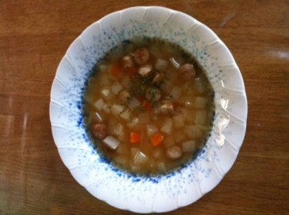 大根の味がスープにしみ込んで、予想と違ったおいしさでした。おいしい・安い・簡単の三拍子！！この冬お気に入りのメニューになりそうです。