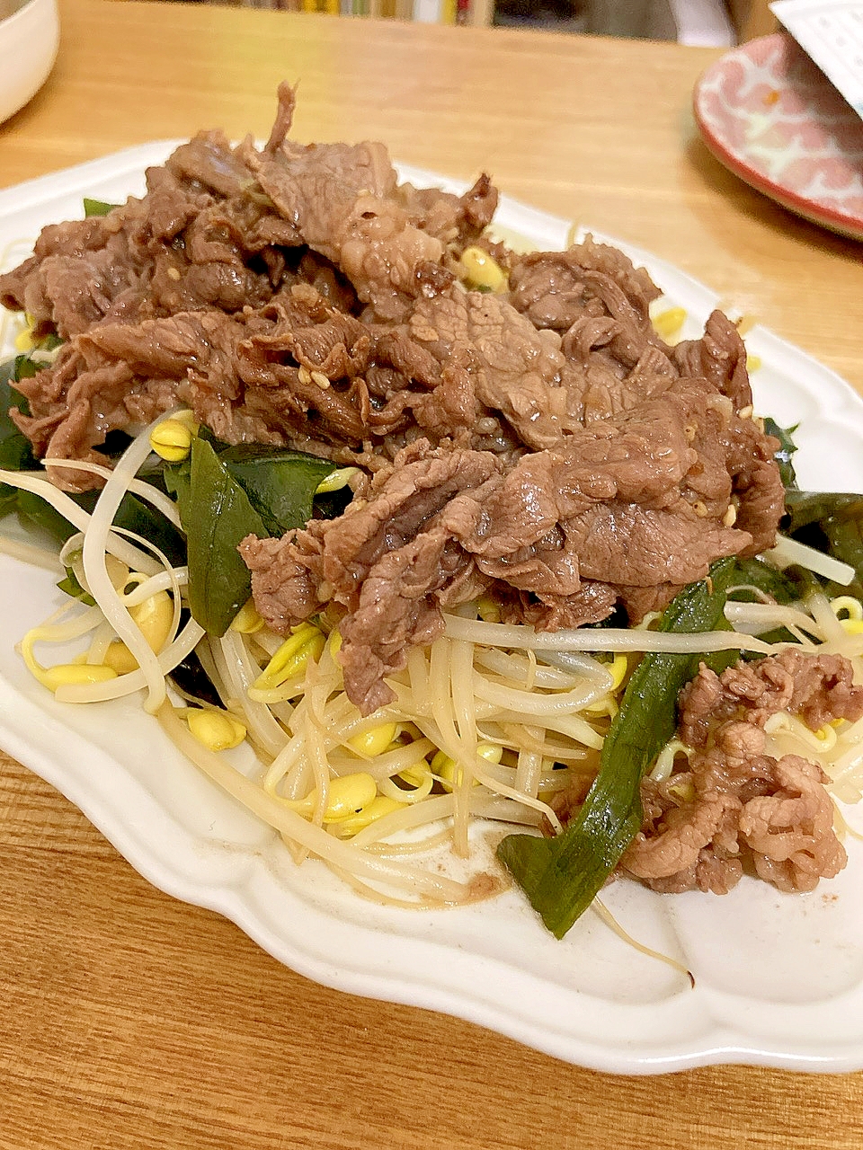 焼肉のタレで!牛もやし炒め