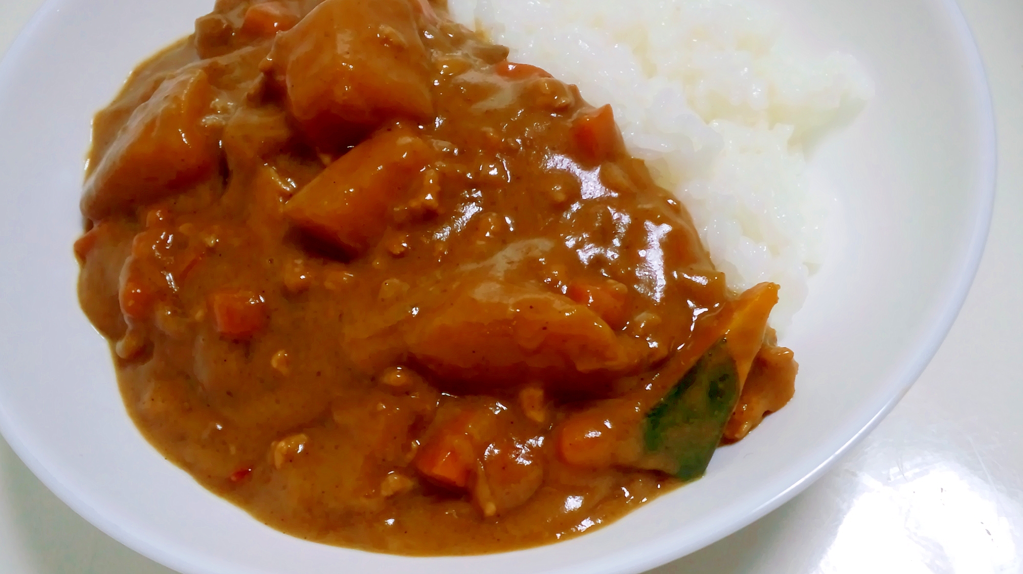 挽き肉とかぼちゃの豆乳カレー