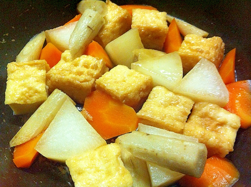 根菜三種と厚揚げの煮物