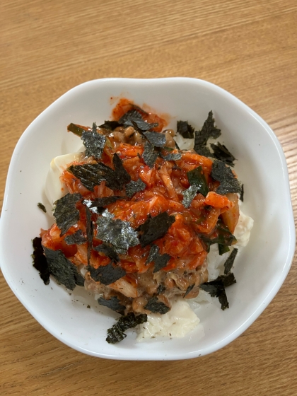 激ウマ！とろろ納豆キムチ丼♪