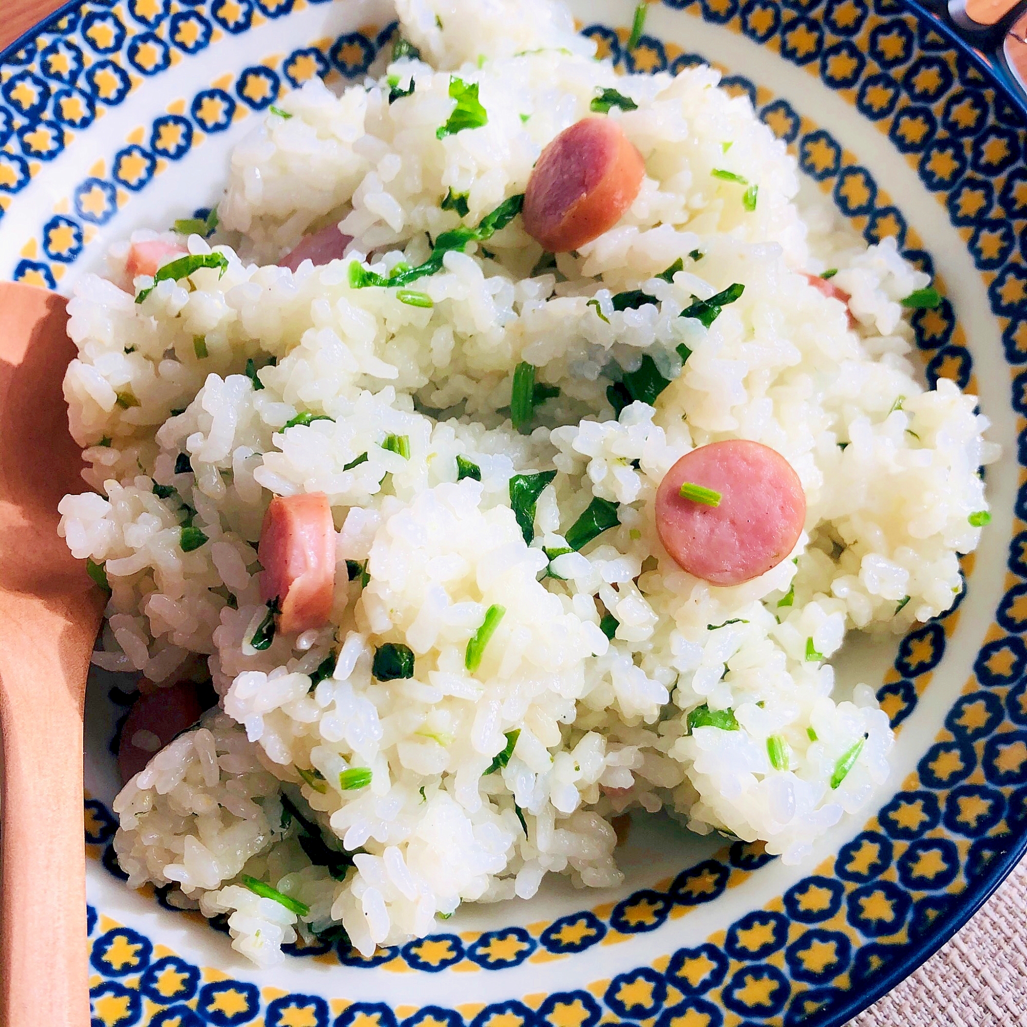 ほうれん草とウインナーのチャーハン