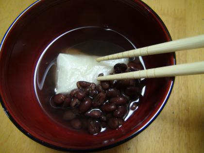 基本小豆の水煮を使って・・・簡単ぜんざい♪