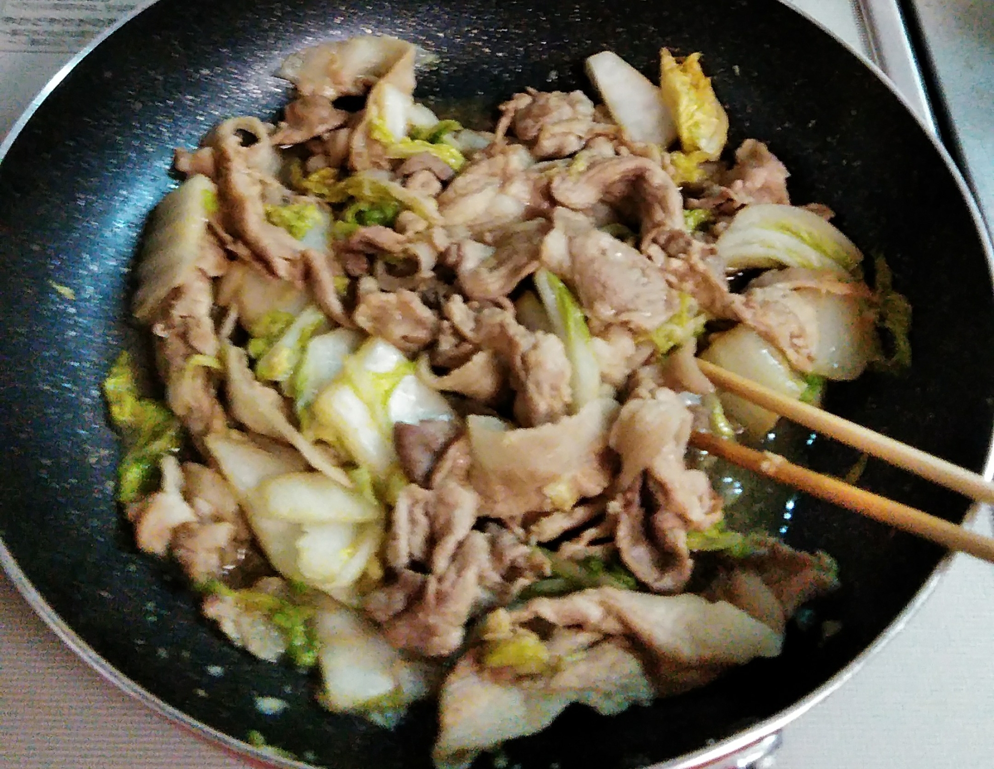 白菜と豚肉の炒め物