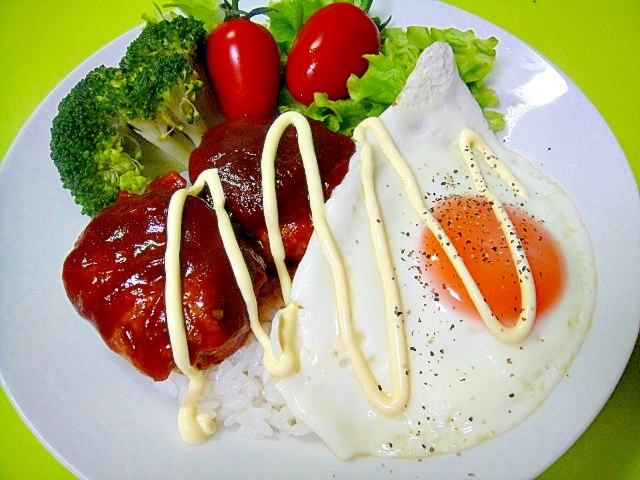 カレー風味♡ロコモコ丼