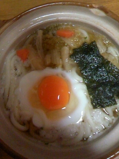 鍋の残りの野菜で☆鍋焼きうどん