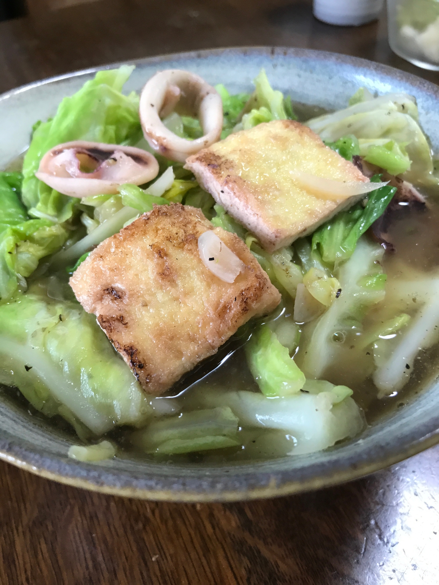 イカとお揚げのあんかけラーメン