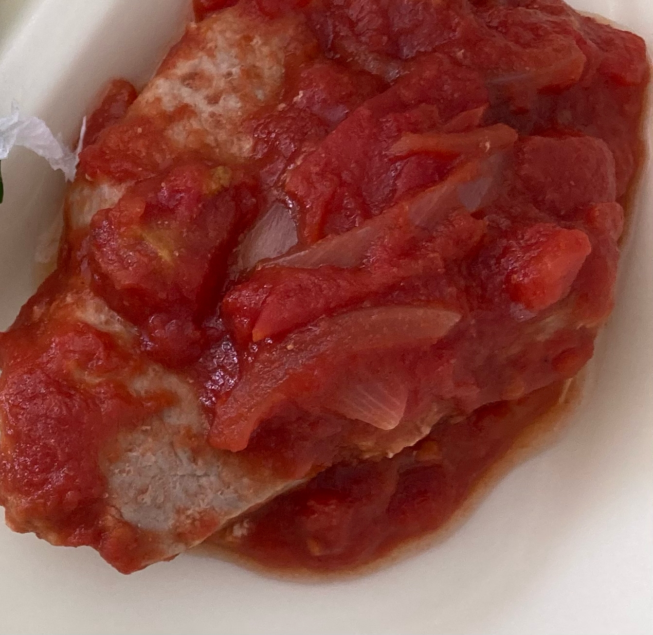 豚肉トマトソースかけ
