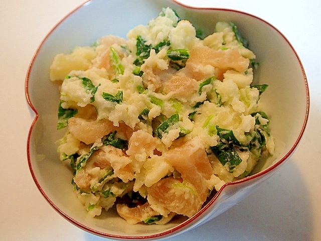 ほうれん草と沢庵の大蒜香るポテトサラダ レシピ 作り方 By ぷ みぃまま 楽天レシピ