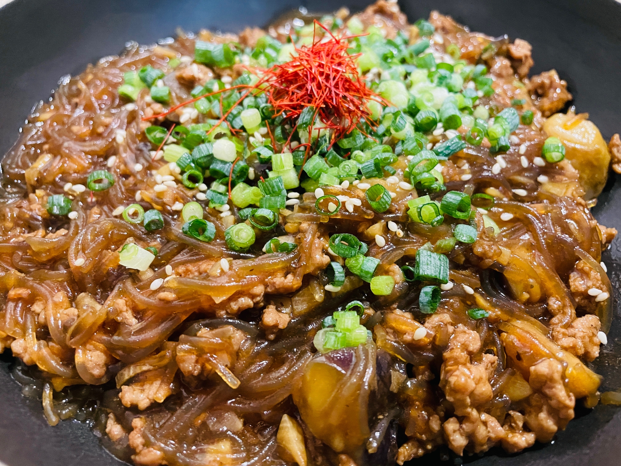 ご飯にもビールにも！麻婆茄子春雨