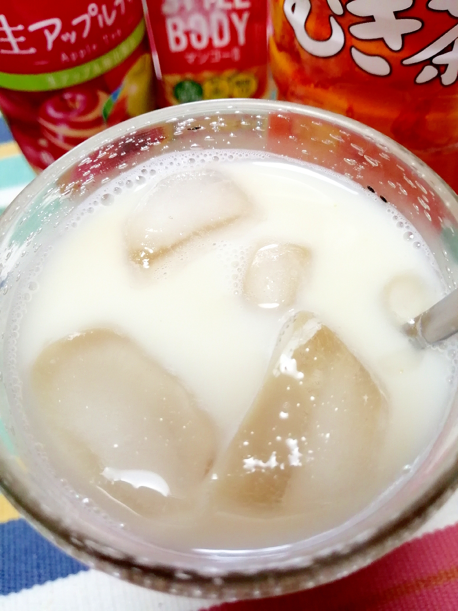 アイス☆アップルマンゴー麦茶ミルク♪