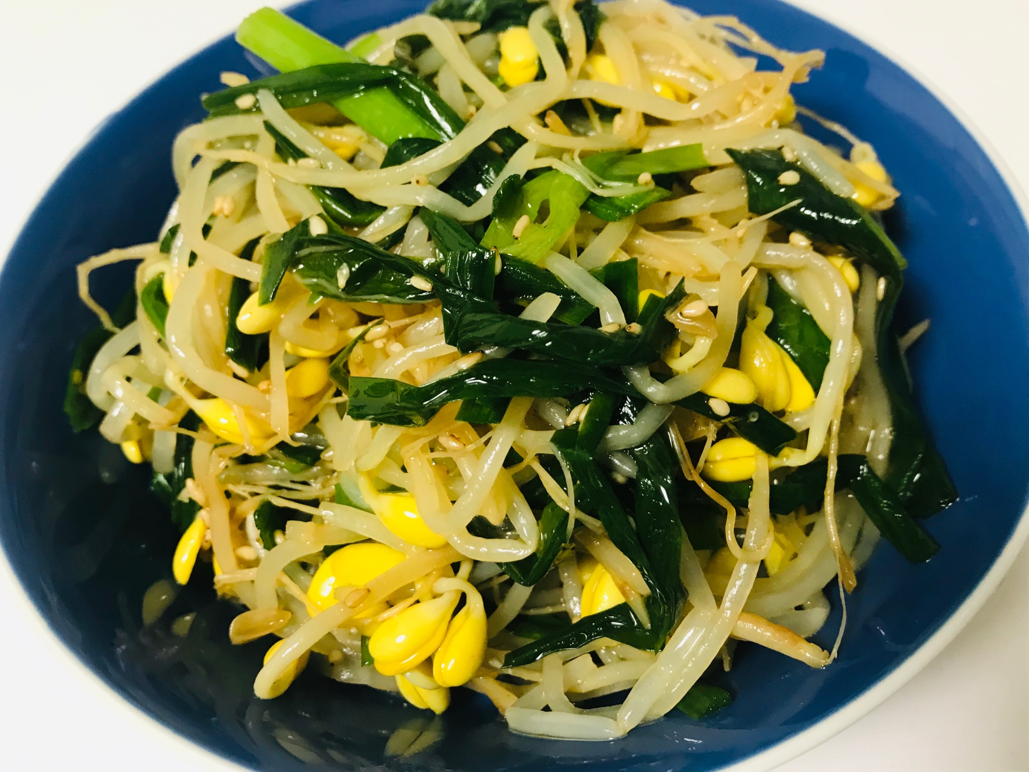 レンジで簡単に 豆もやしとニラのナムル レシピ 作り方 By Seal S 楽天レシピ