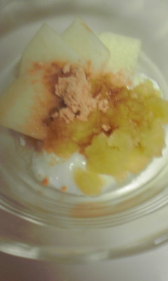 和テイスト❤林檎と薩摩芋と黄粉黒蜜ヨーグルト❤