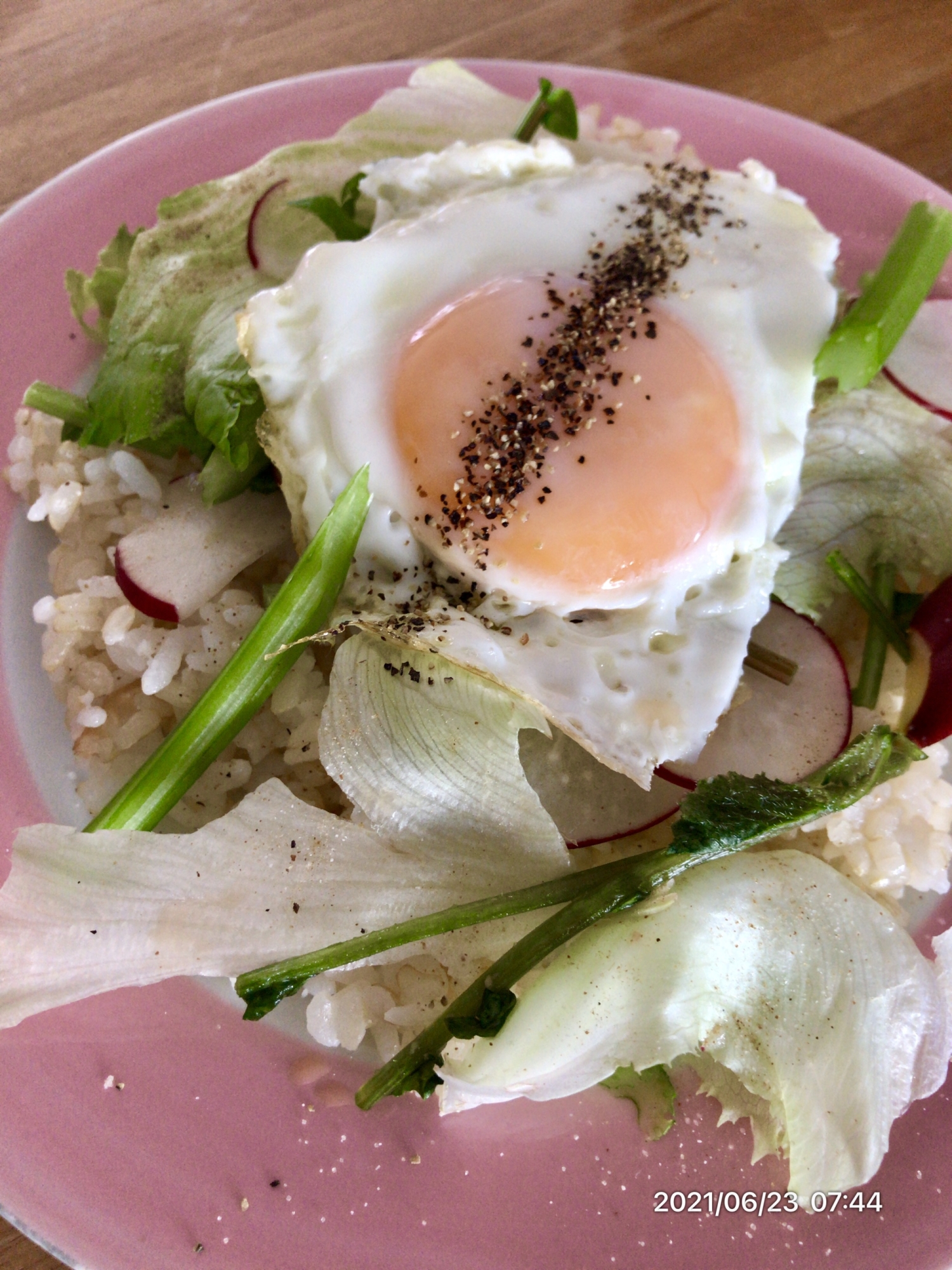 旬な野菜の目玉焼きご飯✧︎