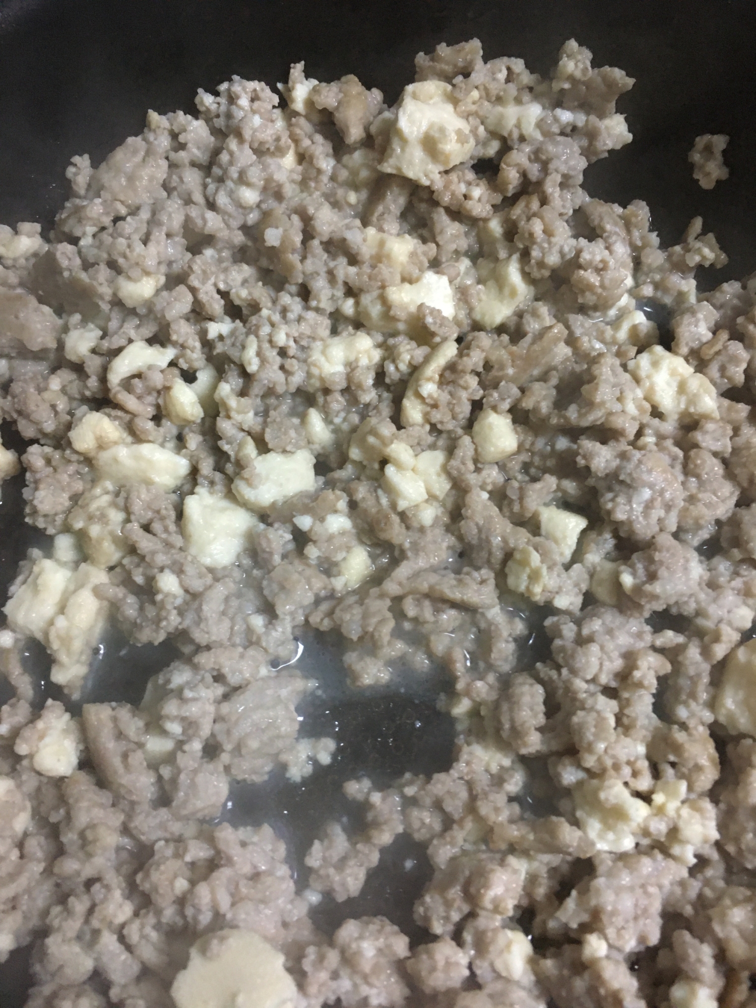 合挽きミンチ豆腐炒め