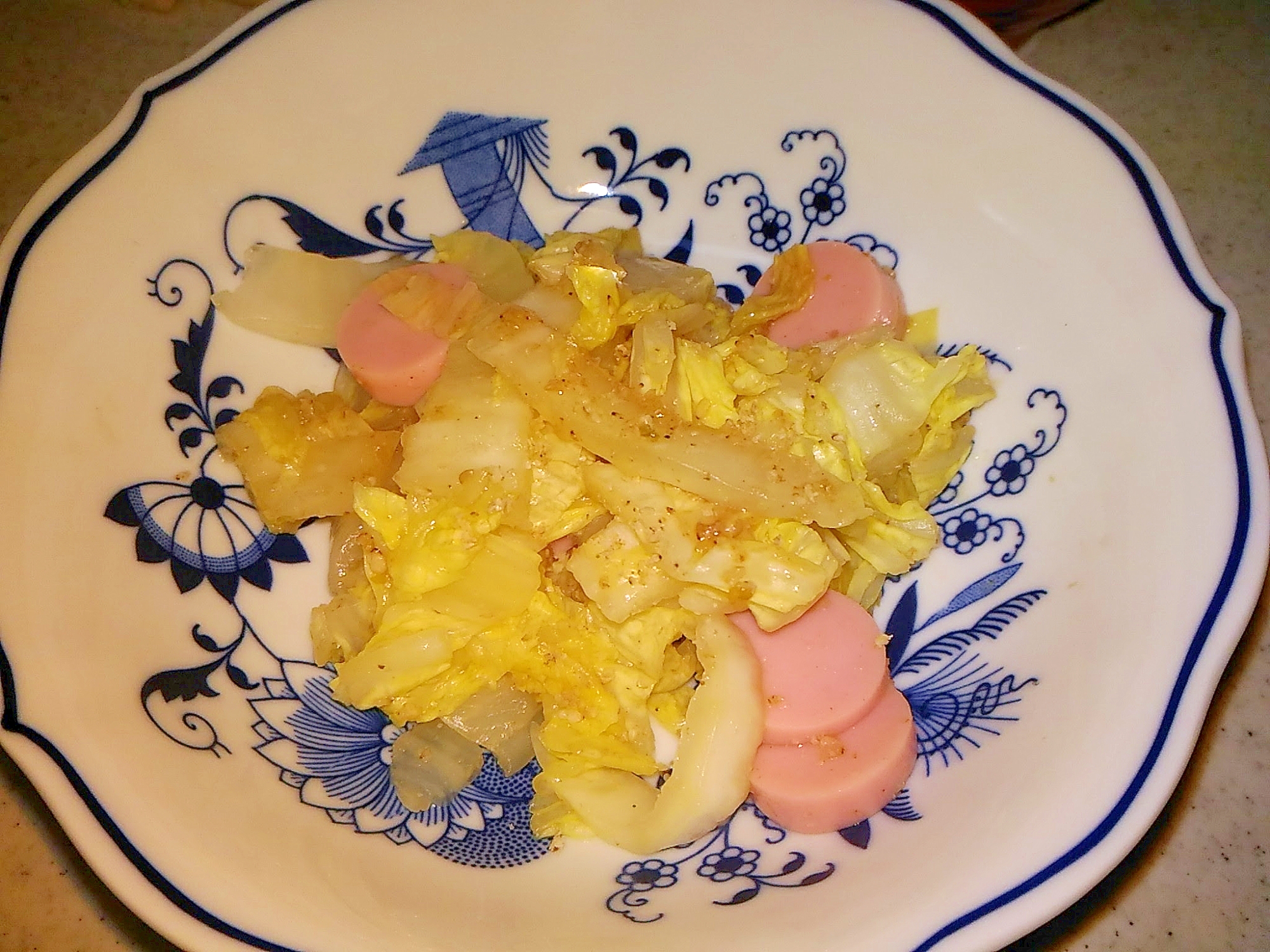 白菜と魚ニソの柚子コショウ風味胡麻和え