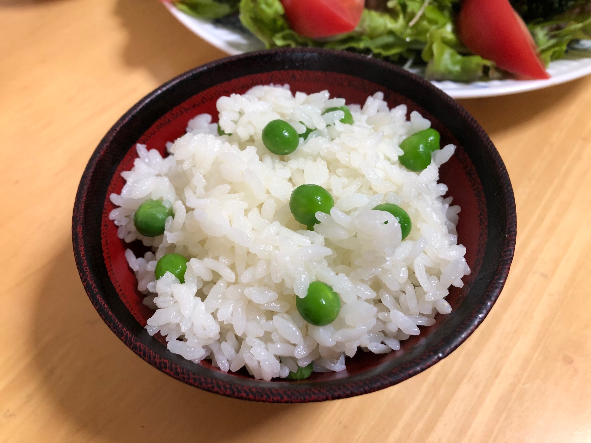 翡翠色！シワなし！絶品の、美しく美味しい豆ご飯