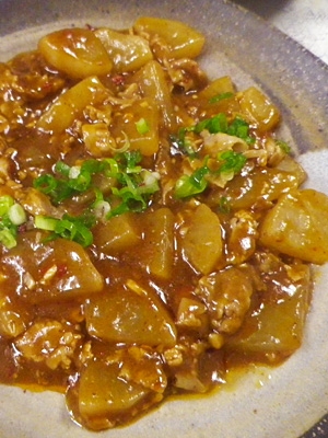 豚大根の花椒甜麺醤炒め煮