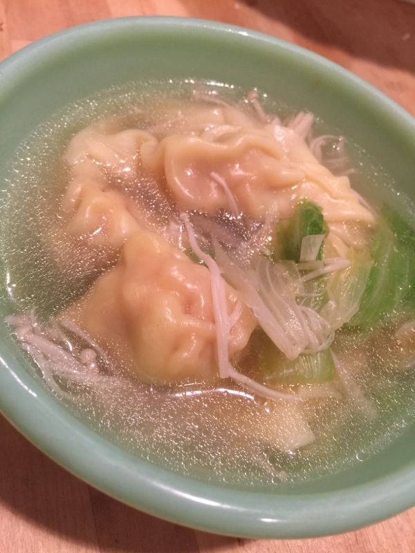 新生姜+えのきヌードル海老ワンタンスープ