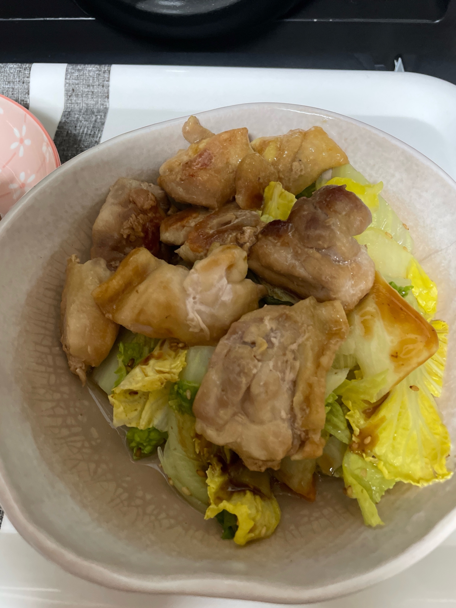 鶏もも肉の炒めもの(生姜と焼肉のたれ炒め)
