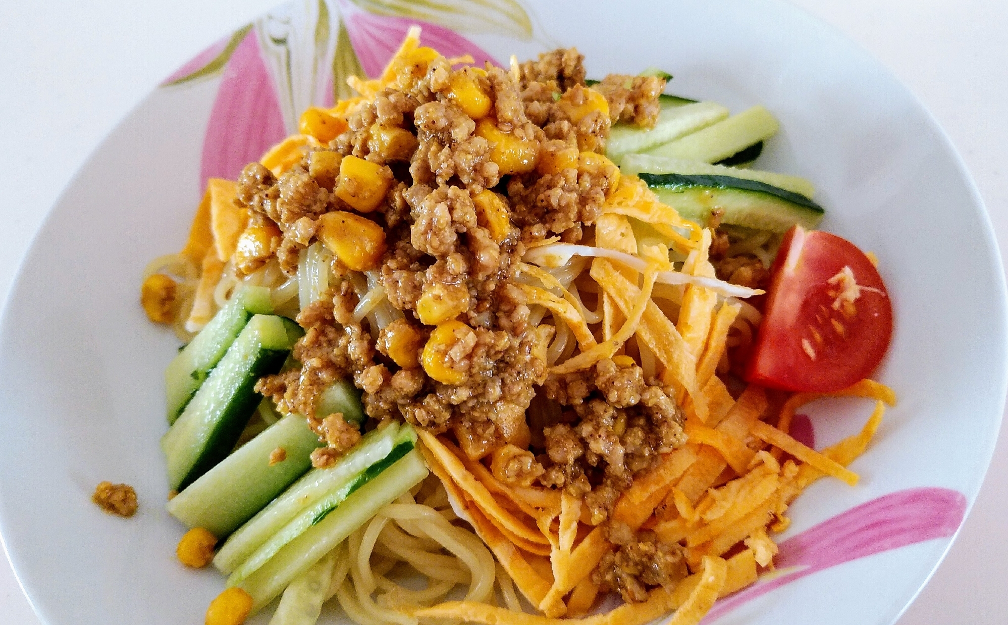 カレーそぼろの冷やし麺