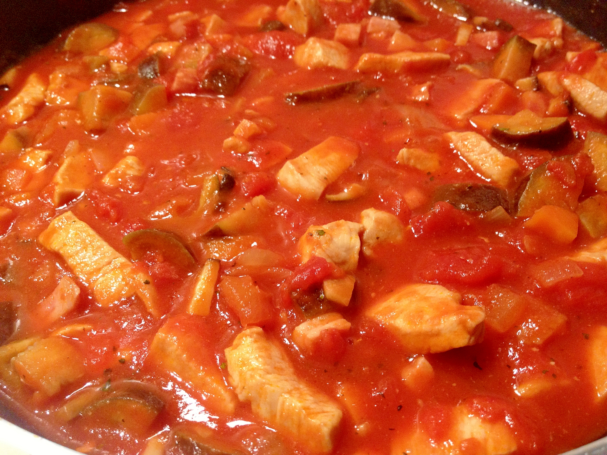 鶏胸肉となすのトマト煮込み レシピ 作り方 By ｊｏｈｎｃｏｍｐａｎｙ 楽天レシピ