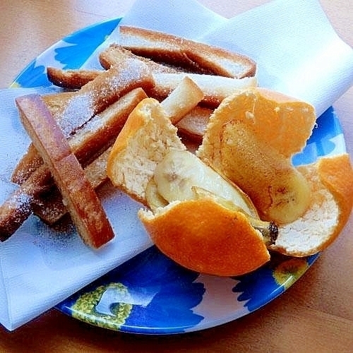５分 一気に パン耳揚げ バナナ素揚げ軽食 レシピ 作り方 By ジョン リーバス 楽天レシピ